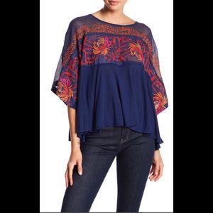 Free people Love letter embroidered summer top